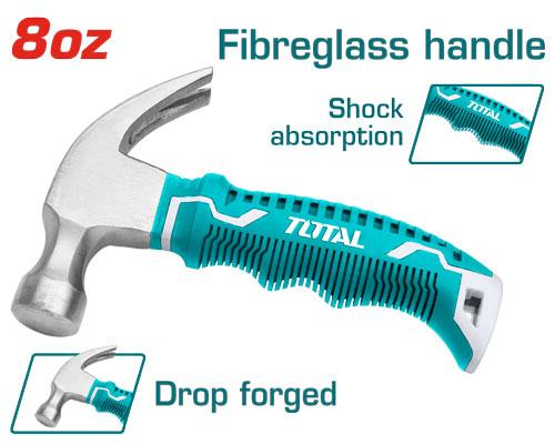 چکش دوشاخ کوتاه 220گرم توتال TOTAL-THTM7386D