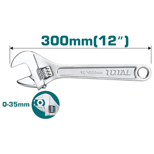 آچار فرانسه کروم سایز "12 توتال TOTAL-THT1010123