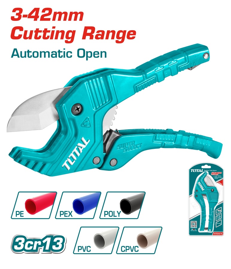 قیچی لوله سبز (pvc) متوسط توتال TOTAL-THT534216
