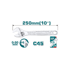 آچار فرانسه کروم سایز "10 توتال TOTAL-THT1010103