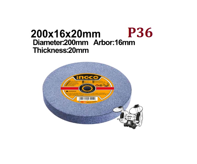 دیسک سمباده الماسه رومیزی P36 سایز 200MM اینکو INGCO-AGW2008016