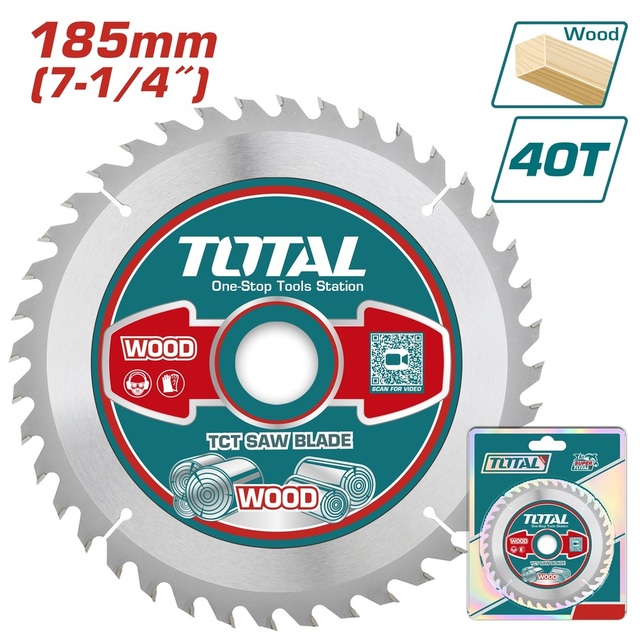 دیسک برش چوب صنعتی  185MM (40 دندانه) توتال TOTAL-TAC231415