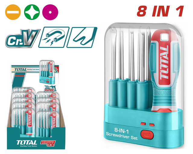 ست پیچ گوشتی 8 عددی توتال TOTAL-THT250906